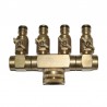 DISTRIBUIDOR CUÁDRUPLE CON LLAVE ECHUFE RAPIDO